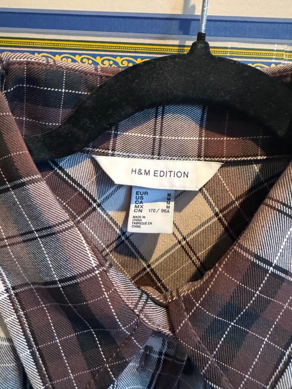 Plaid Brown & Cream Button-Down Shirt — Women's tapered Collared Top - Picture 3 of 12